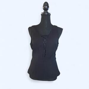 Vintage Y2K bebe black cutout sleeveless top 🖤 Size Medium
